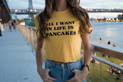 woman wearing a cool t-shirt design