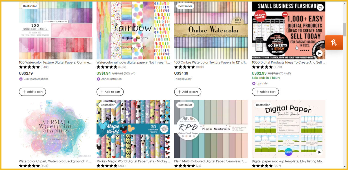Search results for digital paper on Etsy marketplace