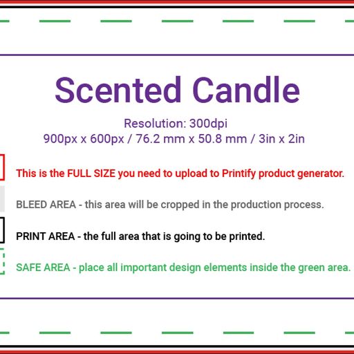 Candle print dimensions